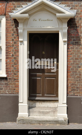 Doorway of La Corsetiere, an eary 18th Century town house in the centre of Poole, Dorset. Stock Photo
