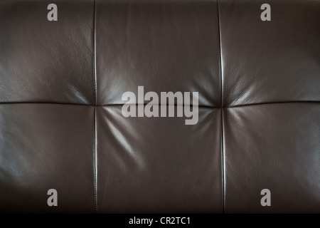 Closeup of luxurious expensive brown leather furniture, background Stock Photo