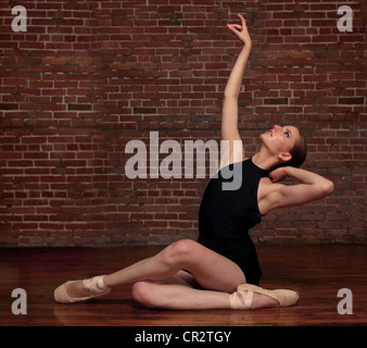 Ballerina Woman in Studio Stock Photo