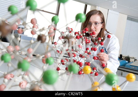 female laboratory technician in lab Stock Photo