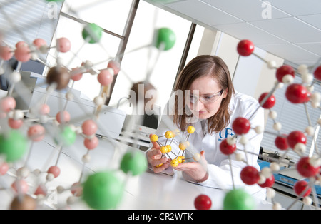 female laboratory technician in lab Stock Photo