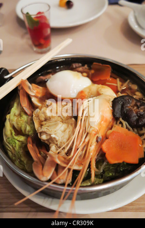 sukiyaki mix seafood , asian food . Stock Photo