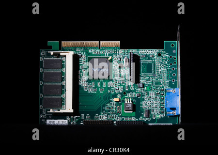 Printed circuit board, computer Stock Photo