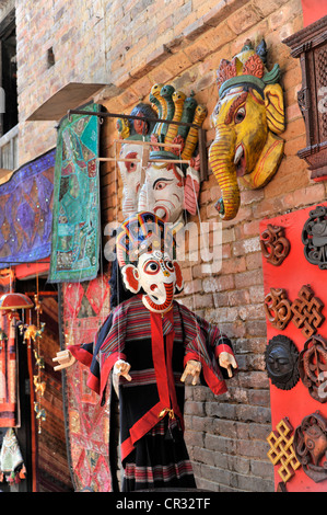 Souvenirs, street vendor, Bhaktapur, Kathmandu, Kathmandu Valley, Nepal, Asia Stock Photo