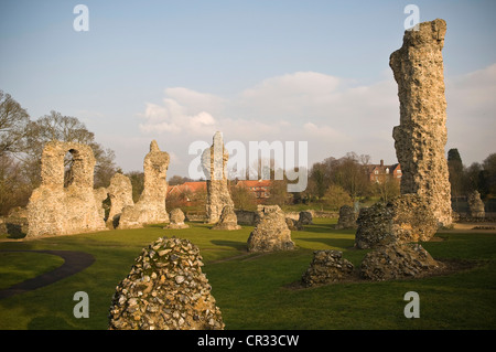 The ruins of the Abbey of Bury St. Edmunds, Suffolk, UK Stock Photo