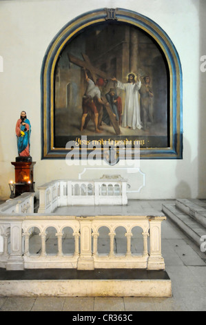Religious wall paintings, Leon Cathedral, Catedral de la Asuncion, built in 1860, Leon, Nicaragua, Central America Stock Photo