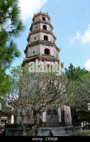 Phuoc Duyen Tower, Thien Mu Pagoda, Hue, Vietnam, Southeast Asia Stock Photo