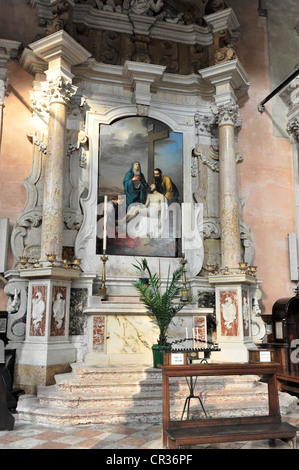 Side altar, Chiesa di Santo Stefano church, founded in 1294, Venice, Veneto region, Italy, Europe Stock Photo