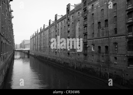 Kehrwiederfleet canal in the Speicherstadt historic warehouse district, Hamburg, Germany, Europe Stock Photo