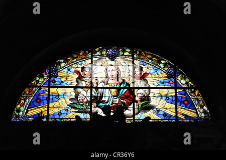 Stained glass windows, Chiesa Cattedrale Chioggia, Cathedral of St. Mary of the Assumption, built in 1624 - 1627, Venice, Veneto Stock Photo