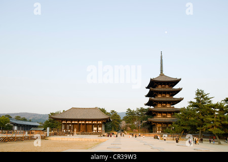 Japan, Honshu Island, Kinki Region, city of Nara, Historic Monuments of Ancient Nara UNESCO World Heritage, the five story Stock Photo