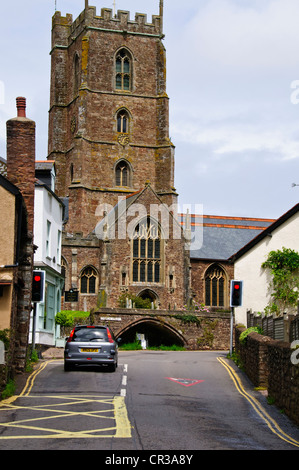 Lynton & Lynmouth,Church,Coastal Villages on Exmoor National Park,Superb Views out to Sea, Devon,England Stock Photo