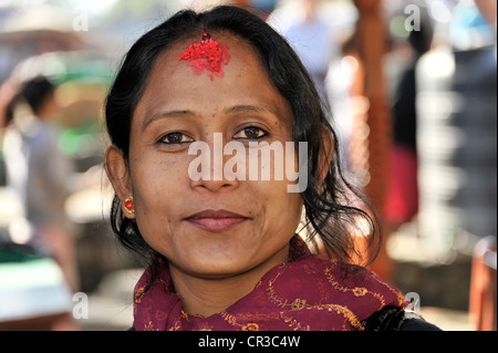 Nepalese woman, portrait, Pokhara, Nepal, Asia Stock Photo