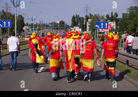 GDANSK,POLAND-JUN 12: italian fans light a benagala in the city of gdnask the evening before italy spain match of Eurocup 2012 the 12th  june 2012 in Gdansk,Poland Stock Photo