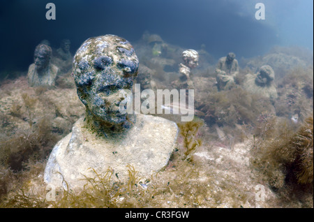 Underwater museum 'Reddening leaders', Nadezhda Konstantinovna Krupskaya, sculpture, Cape Tarhankut, Tarhan Qut, Black sea Stock Photo
