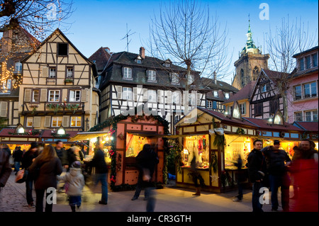 Christmas market, Colmar, Alsace, France, Europe Stock Photo