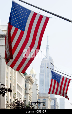 New York, USA, National flags of different countries before the ...