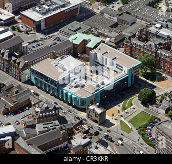 aerial view of the DMU PACE Building at Montfort University, Leicester, UK Stock Photo