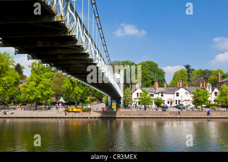 Queen's Park suspension bridge over the River Dee Chester Cheshire England UK GB EU Europe Stock Photo