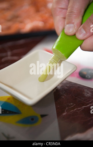 Squeezed wasabi Stock Photo