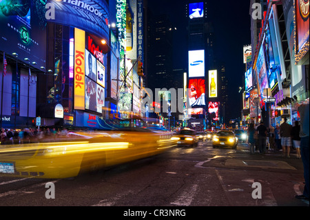 Times Square at night, Manhattan, New York, USA Stock Photo