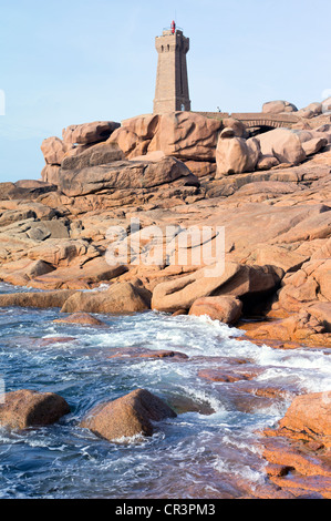 Côte de granit rose or Pink Granite Coast, Brittany, France, Europe Stock Photo