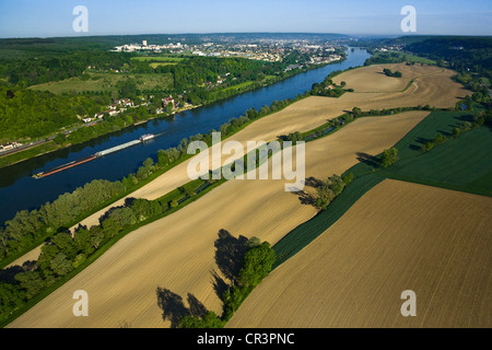 France, Eure, Seine River between Giverny and Vernon (aerial view) Stock Photo