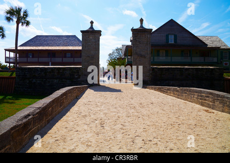 The old city gates, St. Augustine, Florida, the oldest continually inhabited city in the USA Stock Photo