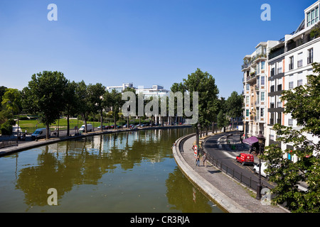 France, Paris, Canal Saint Martin Stock Photo