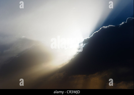 Distant forest fires and high winds create unusual cloud formations at sunset in Colorado, USA Stock Photo