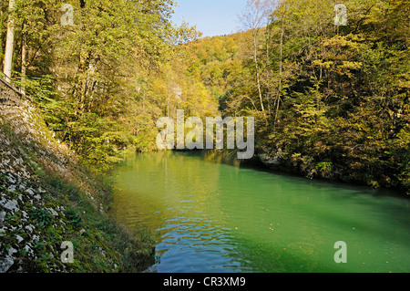 Loue River, Ouhans, departement of Doubs, Franche-Comte, France, Europe, PublicGround Stock Photo