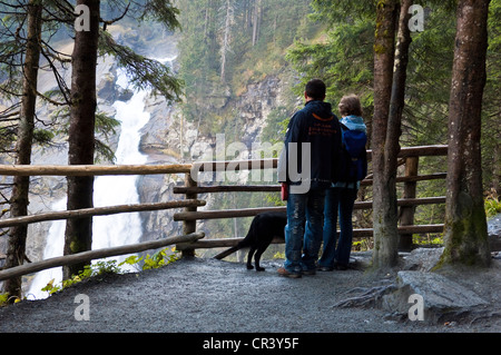 Austria, Salzburg Land, Krimml, Hohe Tauern national park, tourist circuit of Krimml waterfall, Krimmler Wasserfälle