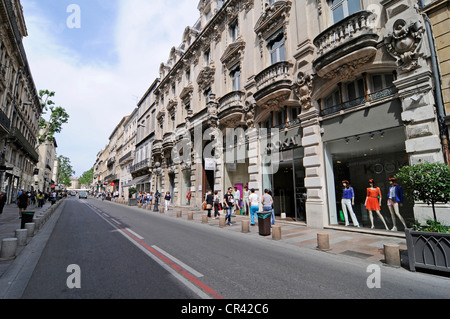 Rue de la Republique, shopping street, Avignon, Provence, Southern France, France, Europe Stock Photo