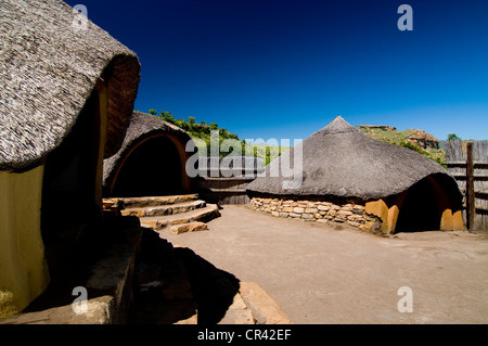 Houses, Basotho Cultural Village, Golden Gate National Park, Free State, South Africa, Africa Stock Photo