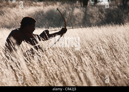 Bushman, San, near Andriesvale, Kalahari Desert, Northern Cape, South Africa, Africa Stock Photo