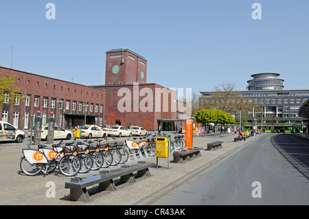 Metrorad-Ruhr, bike rental station, train station, Oberhausen, Ruhrgebiet area, North Rhine-Westphalia, Germany, Europe Stock Photo