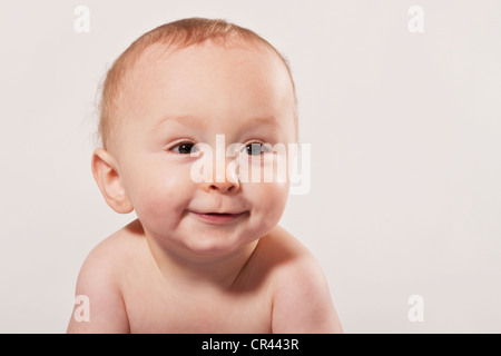 Baby boy, 8 months, portrait Stock Photo