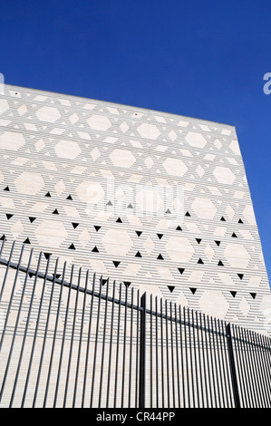 Stars of David, facade, fence, New Synagogue, Bochum, Ruhrgebiet area, North Rhine-Westphalia, Germany, Europe Stock Photo