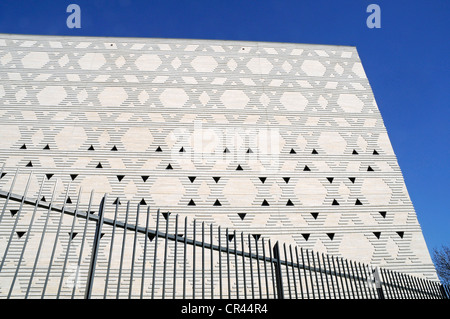 Stars of David, facade, fence, New Synagogue, Bochum, Ruhrgebiet area, North Rhine-Westphalia, Germany, Europe Stock Photo