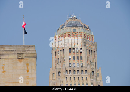 New York, Buffalo, City Hall. Historic Art Deco building completed in 1931 by Dietel, Wade & Jones. Stock Photo