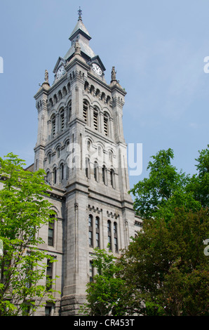 New York, Buffalo. Historic Erie County Hall & clock tower (old city hall & courthouse) circa 1833-1910. Stock Photo
