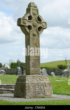 South Cross, former monastery, Clonmacnoise, County Offaly, Ireland, Europe Stock Photo