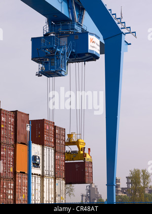Container terminals and Bridges, cargo terminals in the evening Stock ...