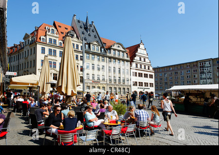 Market square, Leipzig, Saxony, Germany, Europe Stock Photo