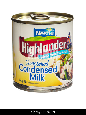 Nestles Highlander Sweetened Condensed Milk Stock Photo