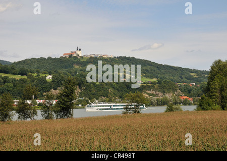 View over the Danube on the pilgrimage basilica in Maria Taferl, Lower Austria, Austria Stock Photo