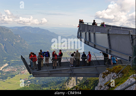 AlpspiX, viewing platform at Alpspitzbahn, mountain station, Garmisch-Partenkirchen, Wetterstein range, Upper Bavaria, Bavaria Stock Photo