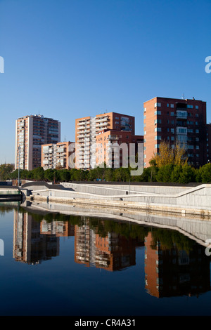 Manzanares river and Madrid Rio park, an ecological development in the city of Madrid, Spain, Europe Stock Photo