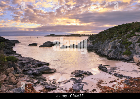 Sunrise at Little Parakeet Bay, Geordie Bay Stock Photo