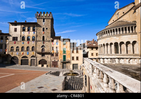 Italy, Tuscany, Arezzo, Piazza Grande Stock Photo